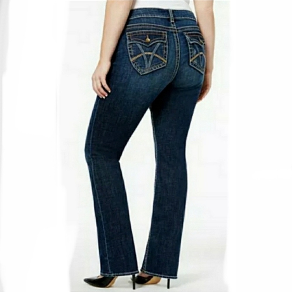 KUT from the KLOTH Jeans Women Natalie Bootcut Blue Denim Plus Size 16 x 35 NWT - Picture 4 of 4